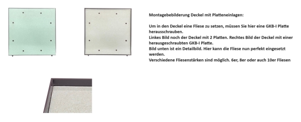 Montagebebilderung Deckel